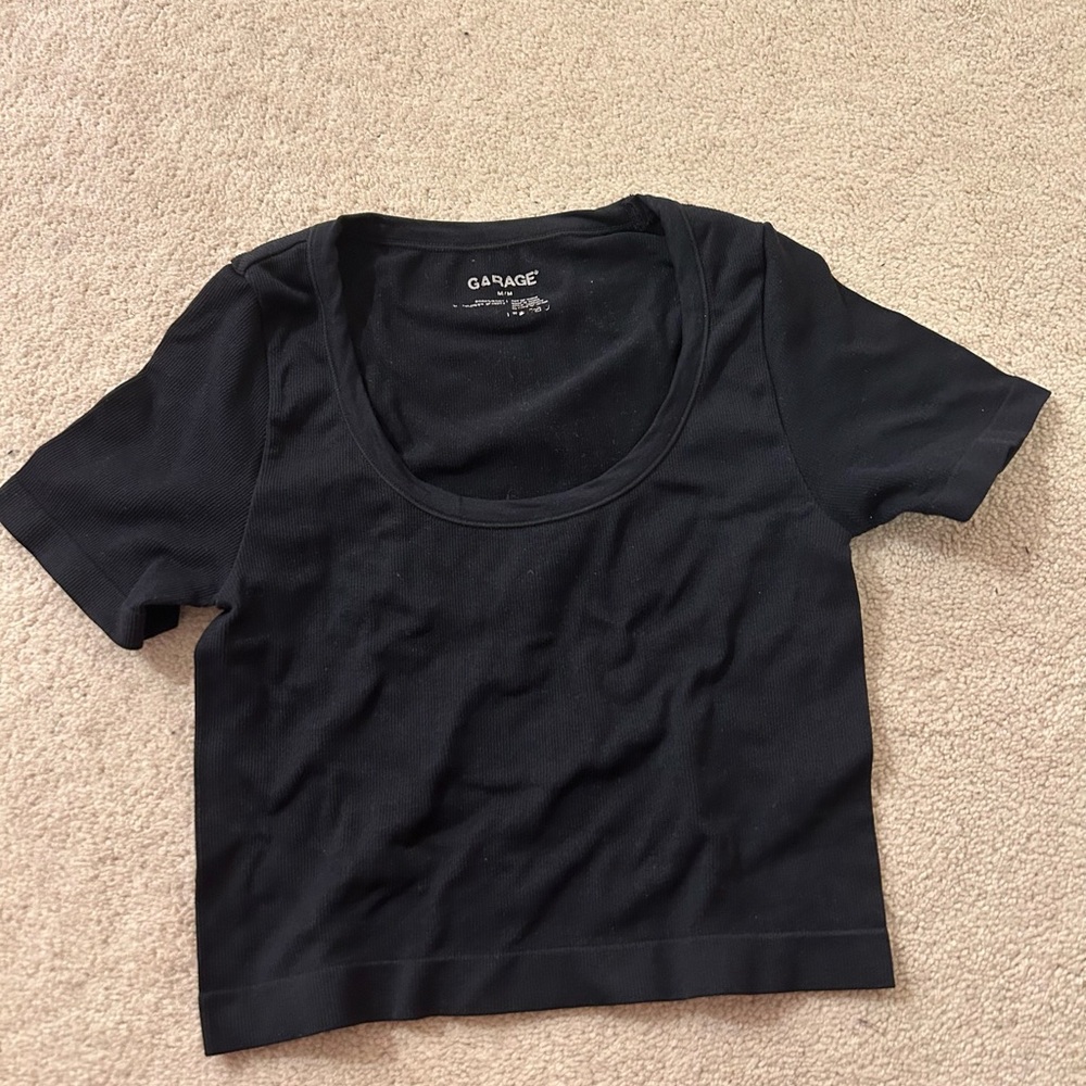 garage black cropped top